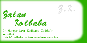 zalan kolbaba business card